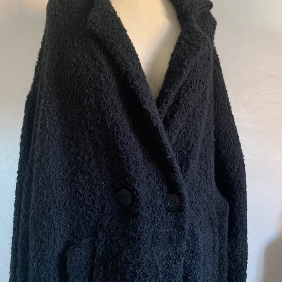 TWINSET Milano le coeur black boucle cocoon duster sweater jacket long robe wrap - Picture 8 of 14